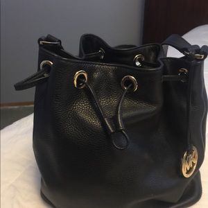 Michael Kors black bucket hobo